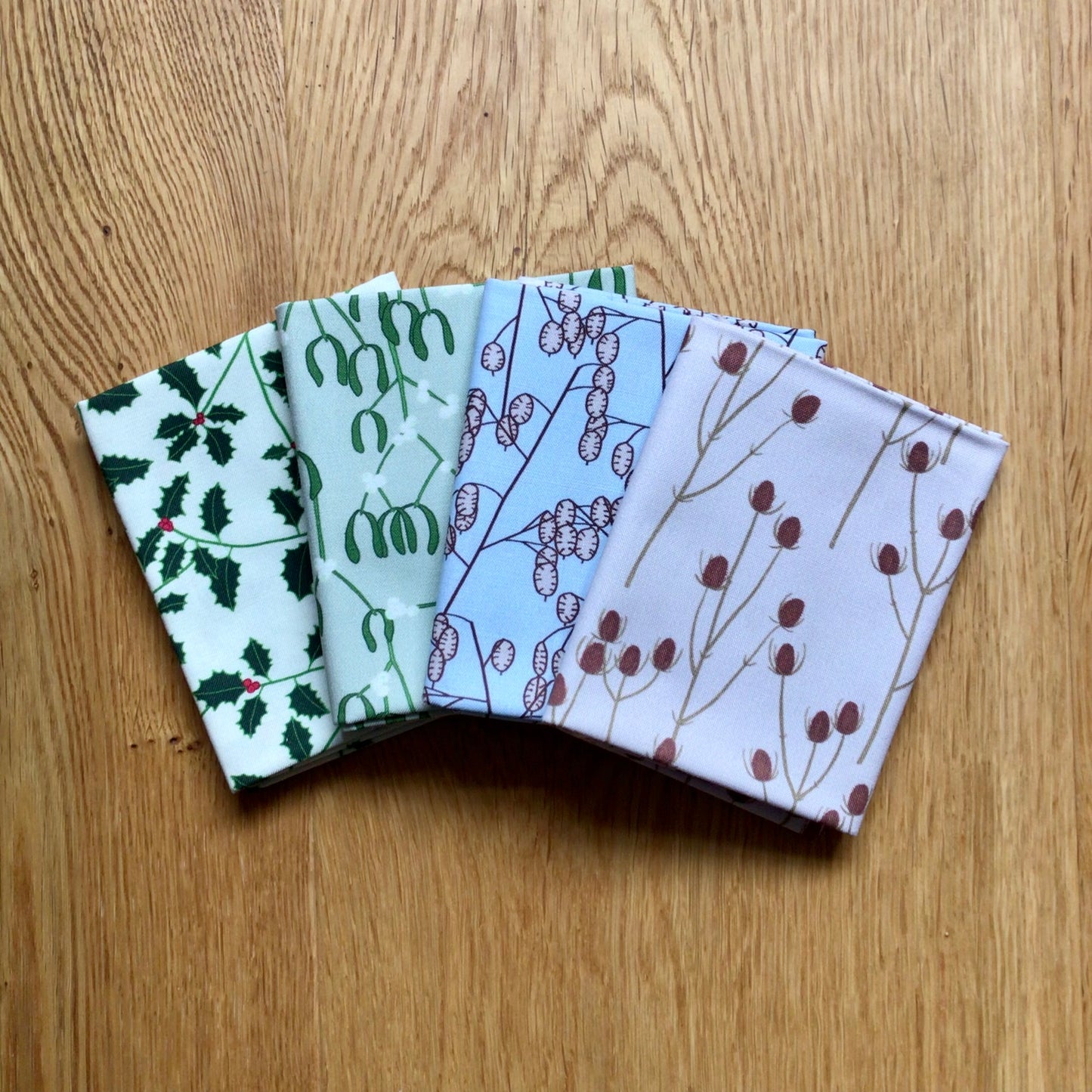 Winter hedgerow fat quarter bundle, 4 designs